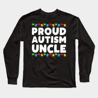 Mens Autism Awareness Proud Autism Uncle Long Sleeve T-Shirt